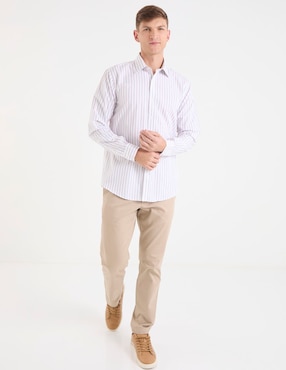 Camisa de vestir Brooks Brothers de algodón manga larga para hombre