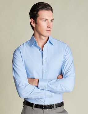 Camisa de vestir Charles Tyrwhitt de algodón manga larga para hombre