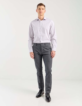 Camisa casual Calvin Klein de algodón manga larga para hombre