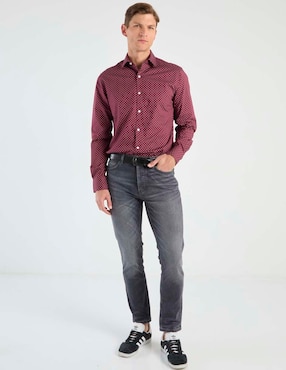 Camisa de vestir Tommy Hilfiger de algodón manga larga para hombre