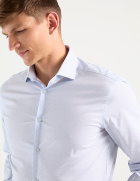 Camisa de vestir Calvin Klein de algodón manga larga para hombre