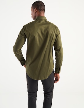 Camisa de vestir Calvin Klein de algodón manga larga para hombre