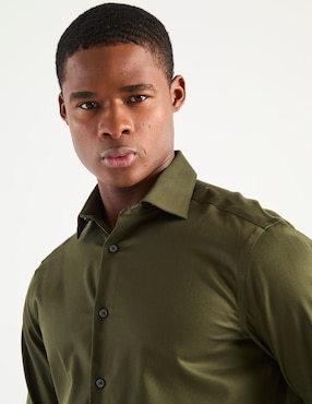 Camisa de vestir Calvin Klein de algodón manga larga para hombre