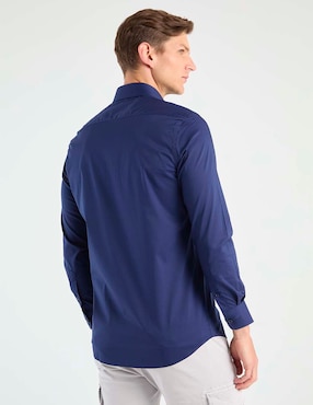 Camisa business casual Zanetti de algodón manga larga para hombre
