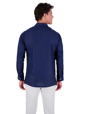 Camisa de vestir Camasha de lino manga larga para hombre