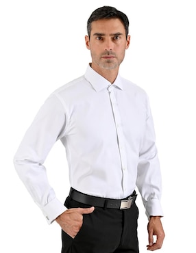 Camisa de vestir Michel Blanc manga larga para hombre