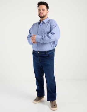 Camisa de vestir Manchester de algodón manga larga para hombre
