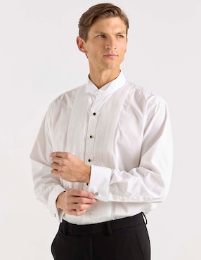 Camisa de vestir Manchester de algodón manga larga para hombre