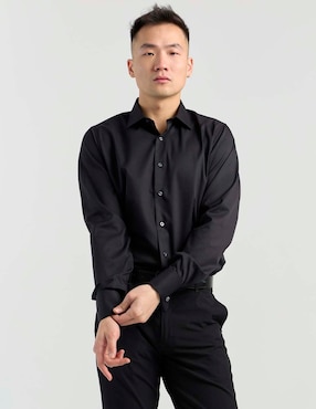 Camisa de vestir Perry Ellis de algodón manga larga para hombre