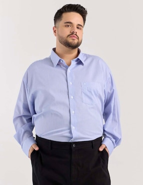 Camisa de vestir Manchester de algodón manga larga para hombre