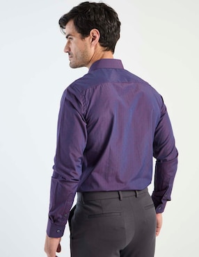 Camisa de vestir John Henry de algodón manga larga para hombre