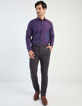 Camisa de vestir John Henry de algodón manga larga para hombre