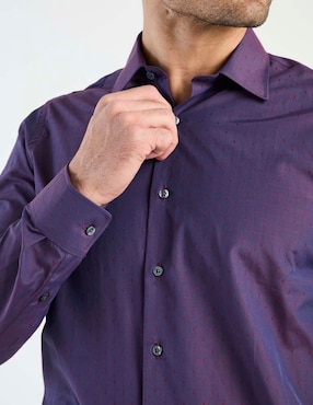 Camisa de vestir John Henry de algodón manga larga para hombre