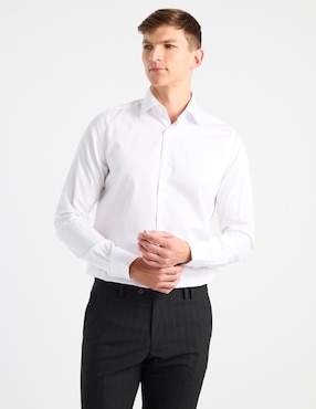 Camisa de vestir Zanetti de algodón manga larga para hombre