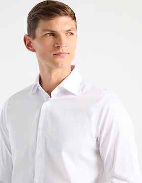 Camisa de vestir Zanetti de algodón manga larga para hombre
