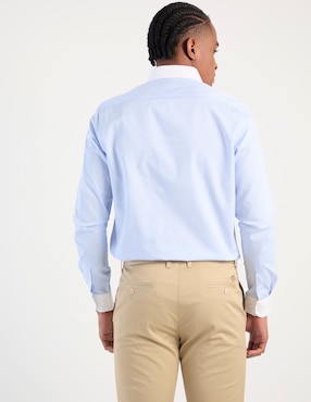 Camisa business casual Zanetti de algodón manga larga para hombre