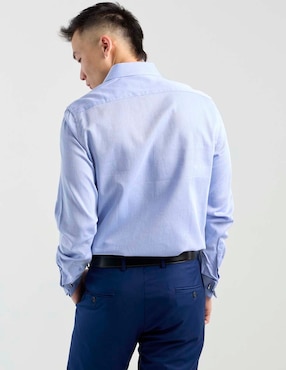 Camisa business casual Zanetti de algodón manga larga para hombre