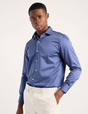 Camisa de vestir Nautica de algodón manga larga para hombre