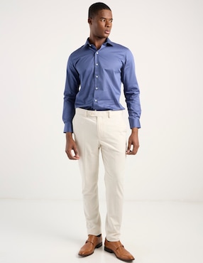 Camisa de vestir Nautica de algodón manga larga para hombre