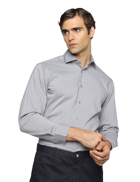 Camisa de vestir Calvin Klein de algodón manga larga para hombre