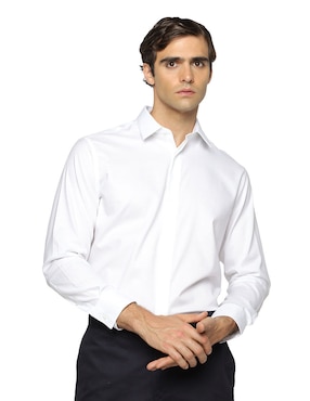 Camisa de vestir Calvin Klein de algodón manga larga para hombre