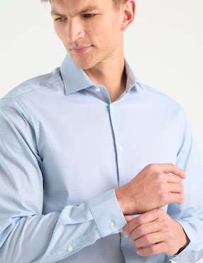 Camisa de vestir Calvin Klein de algodón maga larga para hombre
