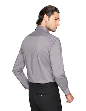Camisa de vestir Calvin Klein de algodón manga larga para hombre