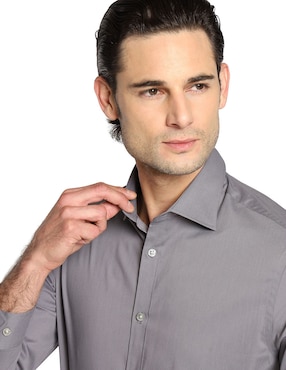 Camisa de vestir Calvin Klein de algodón manga larga para hombre