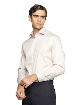 Camisa de vestir Calvin Klein de algodón manga larga para hombre