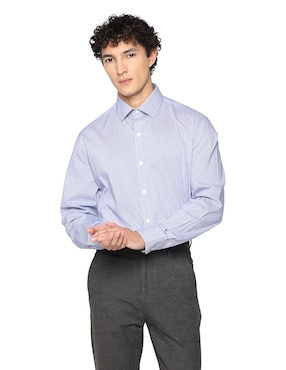 Camisa de vestir Tommy Hilfiger de algodón manga larga para hombre