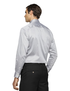 Camisa de vestir Calvin Klein de algodón manga larga para hombre