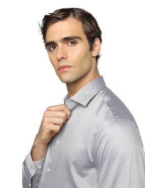 Camisa de vestir Calvin Klein de algodón manga larga para hombre