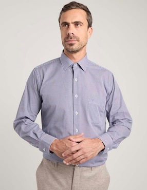 Camisa de vestir Manchester de algodón manga larga para hombre