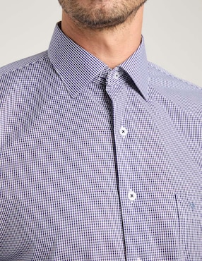 Camisa de vestir Manchester de algodón manga larga para hombre