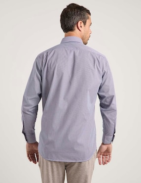 Camisa de vestir Manchester de algodón manga larga para hombre