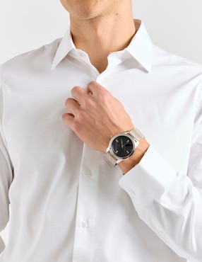Camisa de vestir Perry Ellis manga larga para hombre