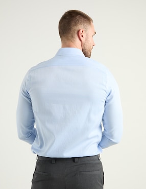 Camisa business casual Zanetti de algodón manga larga para hombre