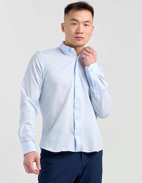 Camisa de vestir Elemento Uomo de algodón manga larga para hombre