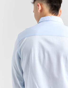 Camisa de vestir Elemento Uomo de algodón manga larga para hombre