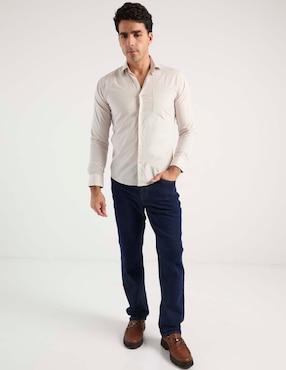 Camisa de vestir Jbe de algodón manga larga para hombre