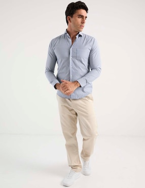 Camisa de vestir Jbe de algodón manga larga para hombre