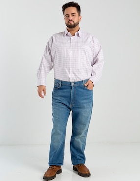 Camisa casual John Henry manga larga para hombre