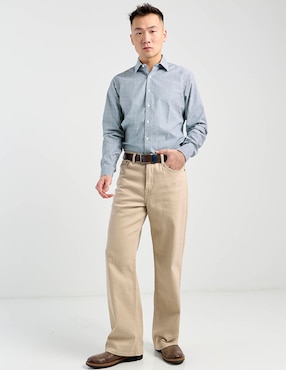 Camisa de vestir Perry Ellis manga larga para hombre