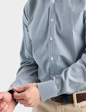 Camisa de vestir Perry Ellis manga larga para hombre