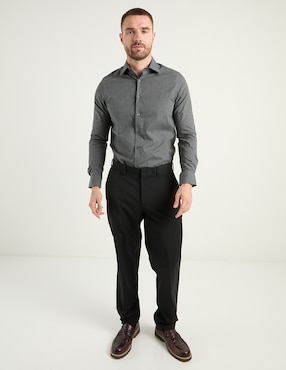 Camisa casual Zanetti de algodón manga larga para hombre
