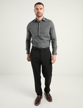 Camisa casual Zanetti de algodón manga larga para hombre