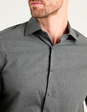 Camisa casual Zanetti de algodón manga larga para hombre