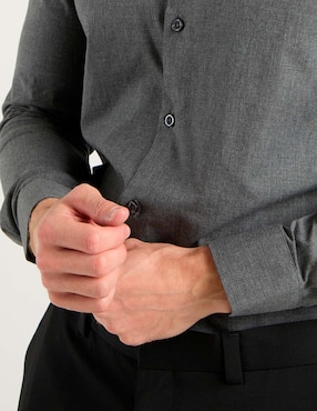 Camisa casual Zanetti de algodón manga larga para hombre