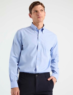 Camisa de vestir Brooks Brothers de algodón manga larga para hombre