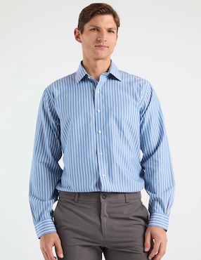 Camisa de vestir Brooks Brothers de algodón manga larga para hombre